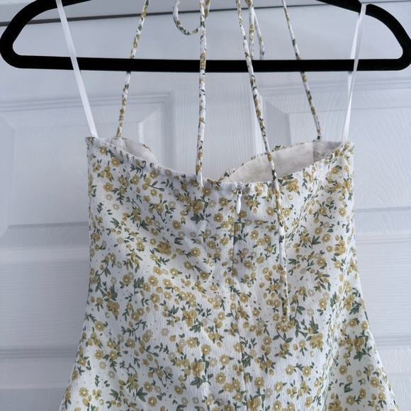 NWT PRINCESS POLLY Acer Yellow Foral Halter Mini Dress 2 - Picture 10 of 14